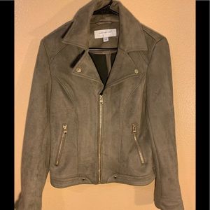 Faux suede moto jacket